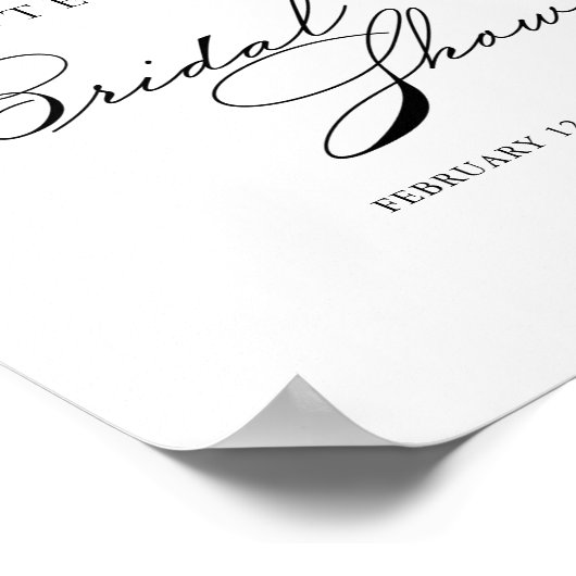 Elegantes Calligrafy Brautparty Willkommenspopster Poster (Ecke)