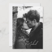 Elegantes Calligrafy Foto Champagne Verlobung (Rückseite)