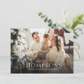 Elegantes Calligrafy Foto Grün Weihnachten (Stehend Vorderseite)