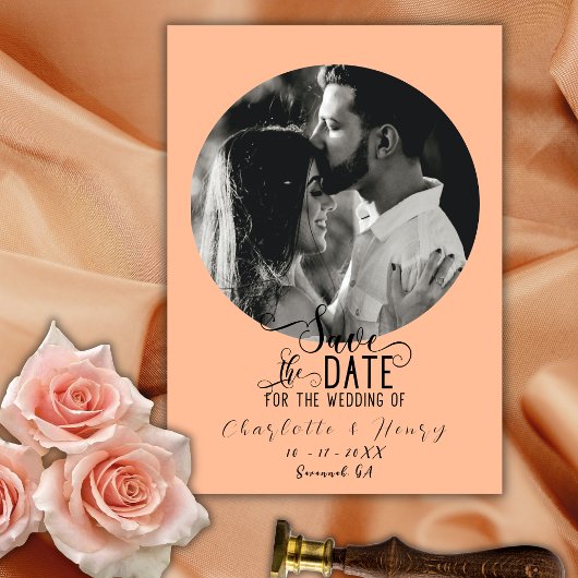 Elegantes Calligrafy Foto Hochzeit speichern das D Save The Date