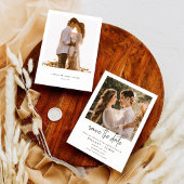 Elegantes Calligrafy Foto Hochzeit Speichern Sie d Einladung