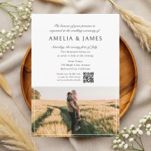 Elegantes Calligrafy Foto QR Code Hochzeit