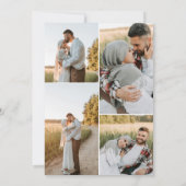 Elegantes Calligrafy Foto QR Code Hochzeit Einladung (Rückseite)