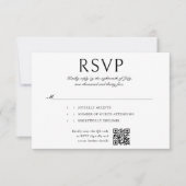 Elegantes Calligrafy Foto QR Code Wedding RSVP (Vorderseite)