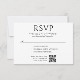 Elegantes Calligrafy Foto QR Code Wedding RSVP