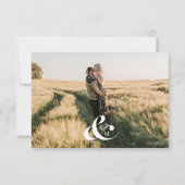 Elegantes Calligrafy Foto QR Code Wedding RSVP Karte (Rückseite)