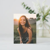 Elegantes Calligrafy Foto Vielen Dank Postkarte (Stehend Vorderseite)