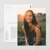 Elegantes Calligrafy Foto Vielen Dank Postkarte (Vorne/Hinten)