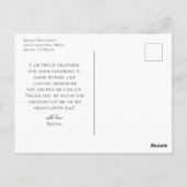 Elegantes Calligrafy Foto Vielen Dank Postkarte (Rückseite)