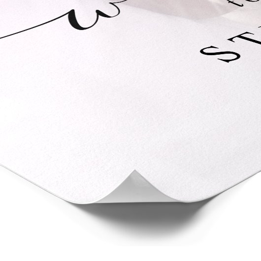 Elegantes Calligrafy Foto Wedding Welcome Sign Poster (Ecke)