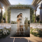 Elegantes Calligrafy Foto Wedding Willkommen Acrylschild