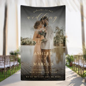 Elegantes Calligrafy Foto Wedding Willkommen Banner