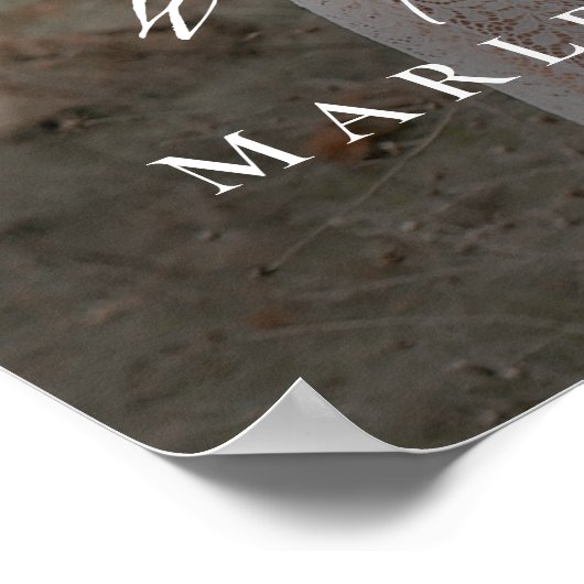 Elegantes Calligrafy Foto Wedding Willkommen Poster (Ecke)