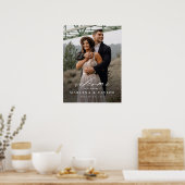 Elegantes Calligrafy Foto Wedding Willkommen Poster (Küche)
