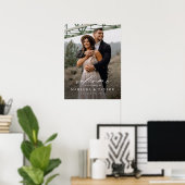 Elegantes Calligrafy Foto Wedding Willkommen Poster (Heimbüro)