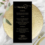 Elegantes Calligrafy Gold Black Menu Menükarte<br><div class="desc">Elegantes Calligrafy Gold Black Menu</div>