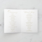 Elegantes Calligrafy Gold Folded Wedding Programm (Innenseite)