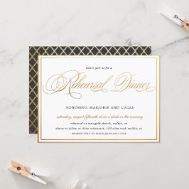 Elegantes Calligrafy Gold Probe Dinner Einladung
