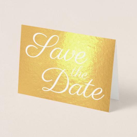Elegantes Calligrafy Gold Save the Date Folienkarte (Vorderseite)