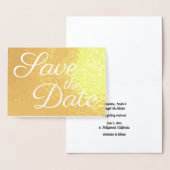 Elegantes Calligrafy Gold Save the Date Folienkarte (Anzeige)