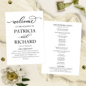 Elegantes Calligrafy-Hochzeitsprogramm Programm