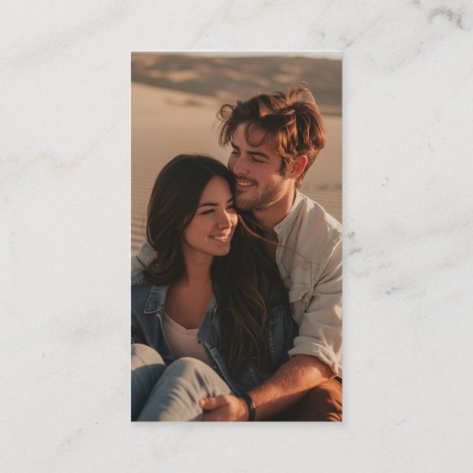 Elegantes Calligrafy Liebe & Dankeschön Hochzeitss Platzkarte (Rückseite)