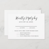 Elegantes Calligrafy Menü Auswahl RSVP Karte (Vorne/Hinten)