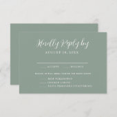 Elegantes Calligrafy Menü Auswahl RSVP Karte (Vorne/Hinten)