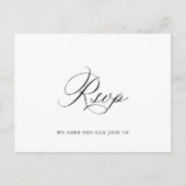 Elegantes Calligrafy Menü Wahl Hochzeitsfeier RSVP Postkarte (Vorderseite)