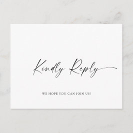 Elegantes Calligrafy Menü Wahl Hochzeitsfeier RSVP Postkarte