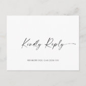 Elegantes Calligrafy Menü Wahl Hochzeitsfeier RSVP Postkarte (Vorderseite)