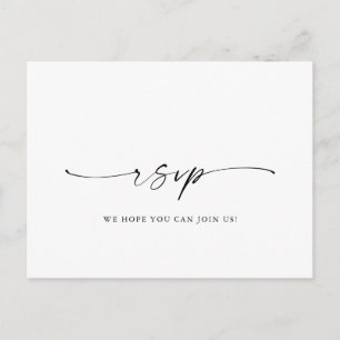 Elegantes Calligrafy Menü Wahl Hochzeitsfeier RSVP Postkarte