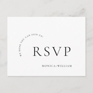 Elegantes Calligrafy Menü Wahl Hochzeitsfeier RSVP Postkarte