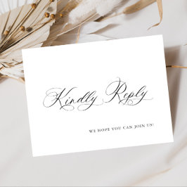 Elegantes Calligrafy Menü Wahl Hochzeitsfeier RSVP Postkarte