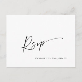 Elegantes Calligrafy Menü Wahl Hochzeitsfeier RSVP Postkarte