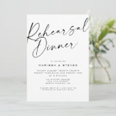 Elegantes Calligrafy Probe Abendessen Einladung (Stehend Vorderseite)