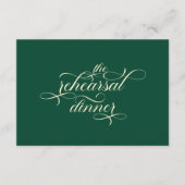 Elegantes Calligrafy Probe Dinner Aquamarin Hochze Begleitkarte (Vorderseite)