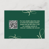 Elegantes Calligrafy Probe Dinner Aquamarin Hochze Begleitkarte (Rückseite)