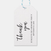 Elegantes Calligrafy Retirement Party Geschenkanhänger (Rückseite)