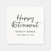 Elegantes Calligrafy Retirement Party Serviette (Vorderseite)