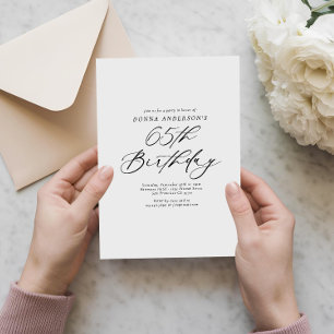Elegantes Calligrafy Script 65. Geburtstagsparty Einladung