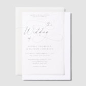 Elegantes Calligrafy Script Blüht Hochzeit Pergament Einladungen (Versetzt)
