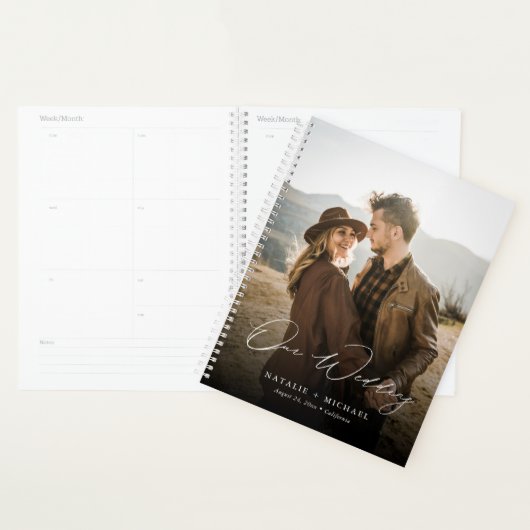 Elegantes Calligrafy Script Custom Foto Wedding Planer (Anzeige)