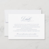 Elegantes Calligrafy Script Dusty Blue Details Einladung (Vorderseite)