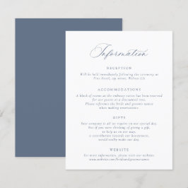 Elegantes Calligrafy Script Dusty Blue Wedding Inf Einladung
