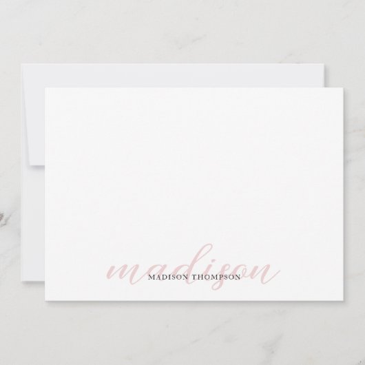 Elegantes Calligrafy Script Girly Light Pale Mitteilungskarte (Vorderseite)