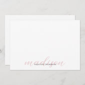 Elegantes Calligrafy Script Girly Light Pale Mitteilungskarte (Vorne/Hinten)