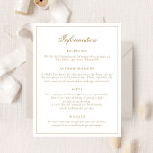 Elegantes Calligrafy Script Gold Wedding Details Einladung