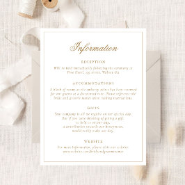 Elegantes Calligrafy Script Gold Wedding Details Einladung