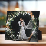 Elegantes Calligrafy Script-Liebe Hochzeitsszenari Fotoplatte<br><div class="desc">Liebe Elegante Kalligrafie Script Wedding Foto Plaque</div>